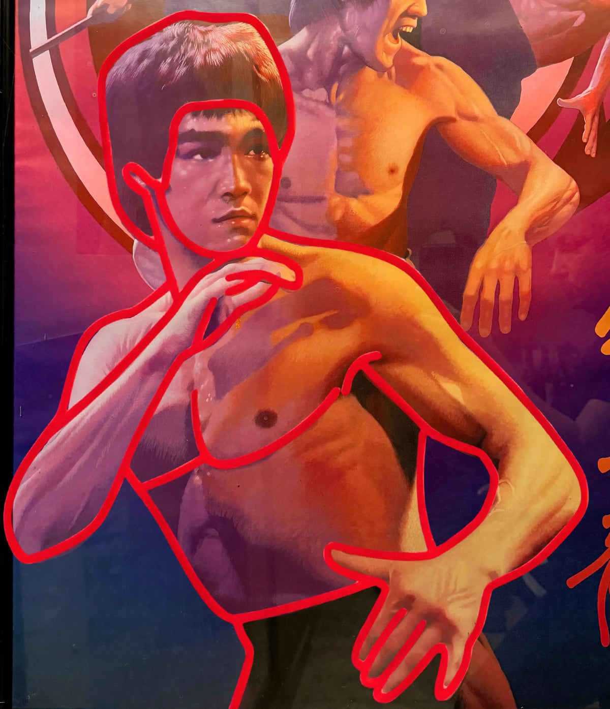 Individuelles LED-Neonschild BRUCE LEE Silhouette 
