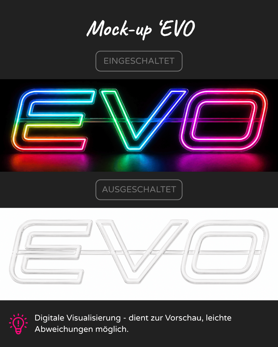 Individuelles LED-Neonschild 'EVO'