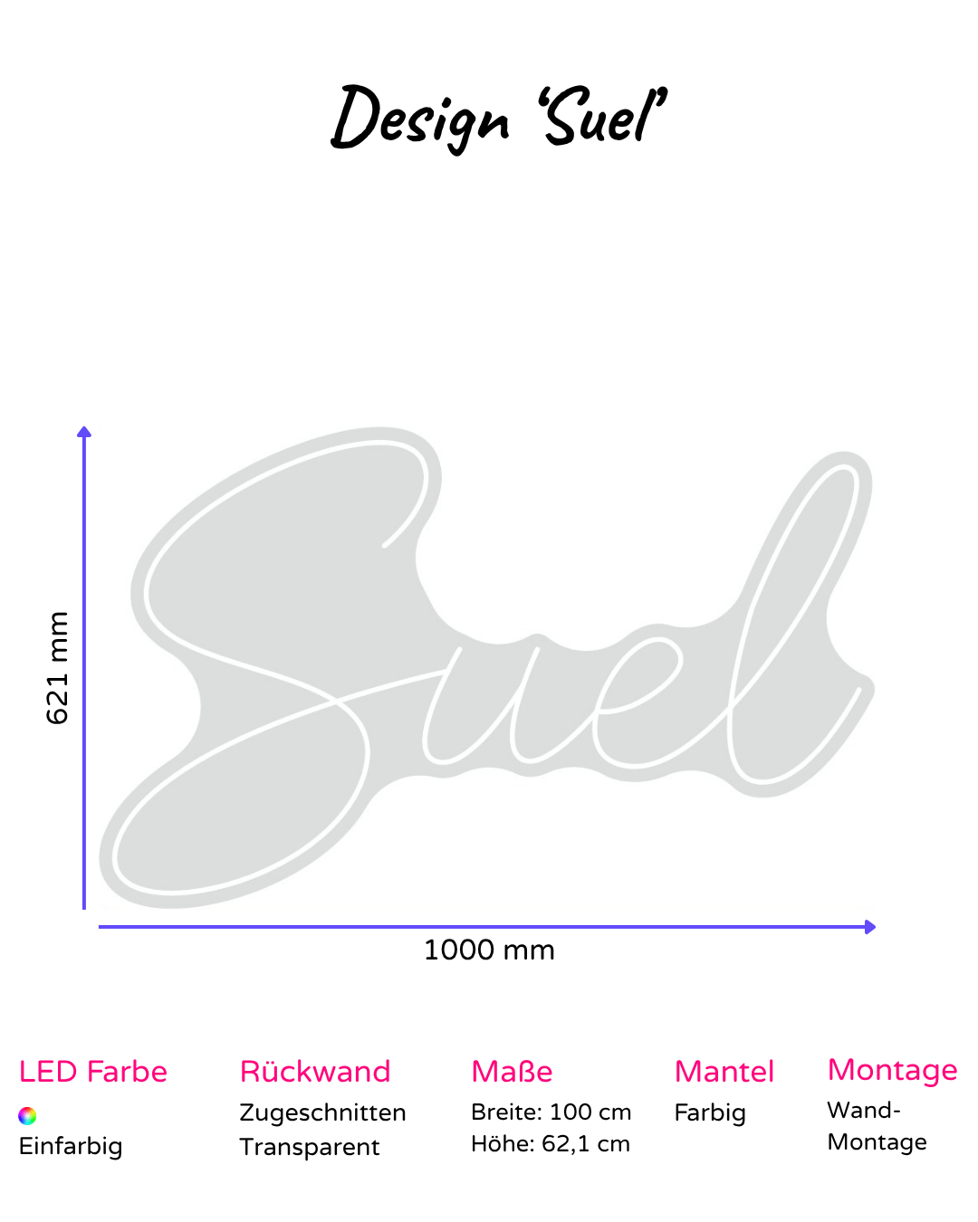 Individuelles LED-Neonschild 'Suel'