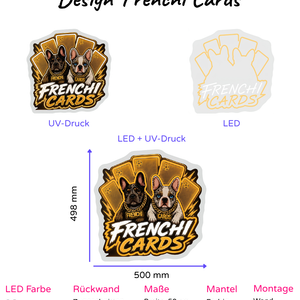 Individuelles LED-Neonschild 'Frenchi Cards'