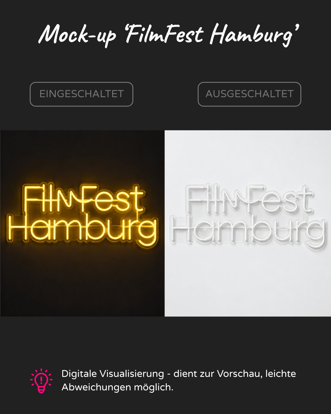 Individuelles LED-Neonschild 'FilmFest Hamburg'
