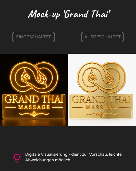 Individuelles LED-Neonschild 'Grand Thai Massage'
