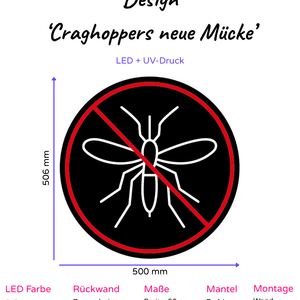 Individuelles LED-Neonschild 'Craghoppers neue Mücke'