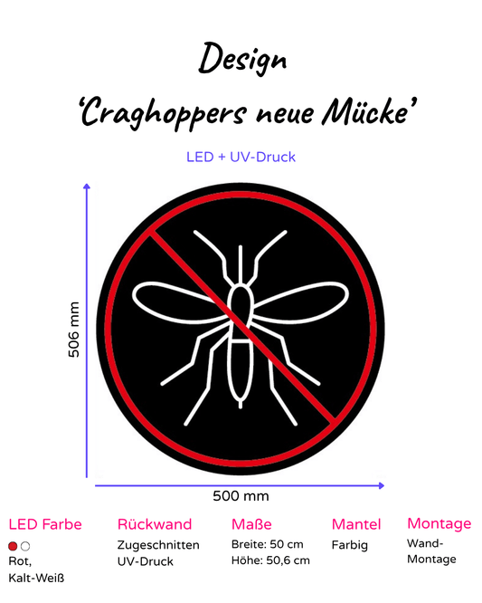 Individuelles LED-Neonschild 'Craghoppers neue Mücke'