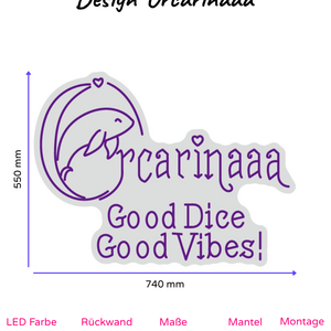 Individuelles LED-Neonschild 'Orcarinaaa'
