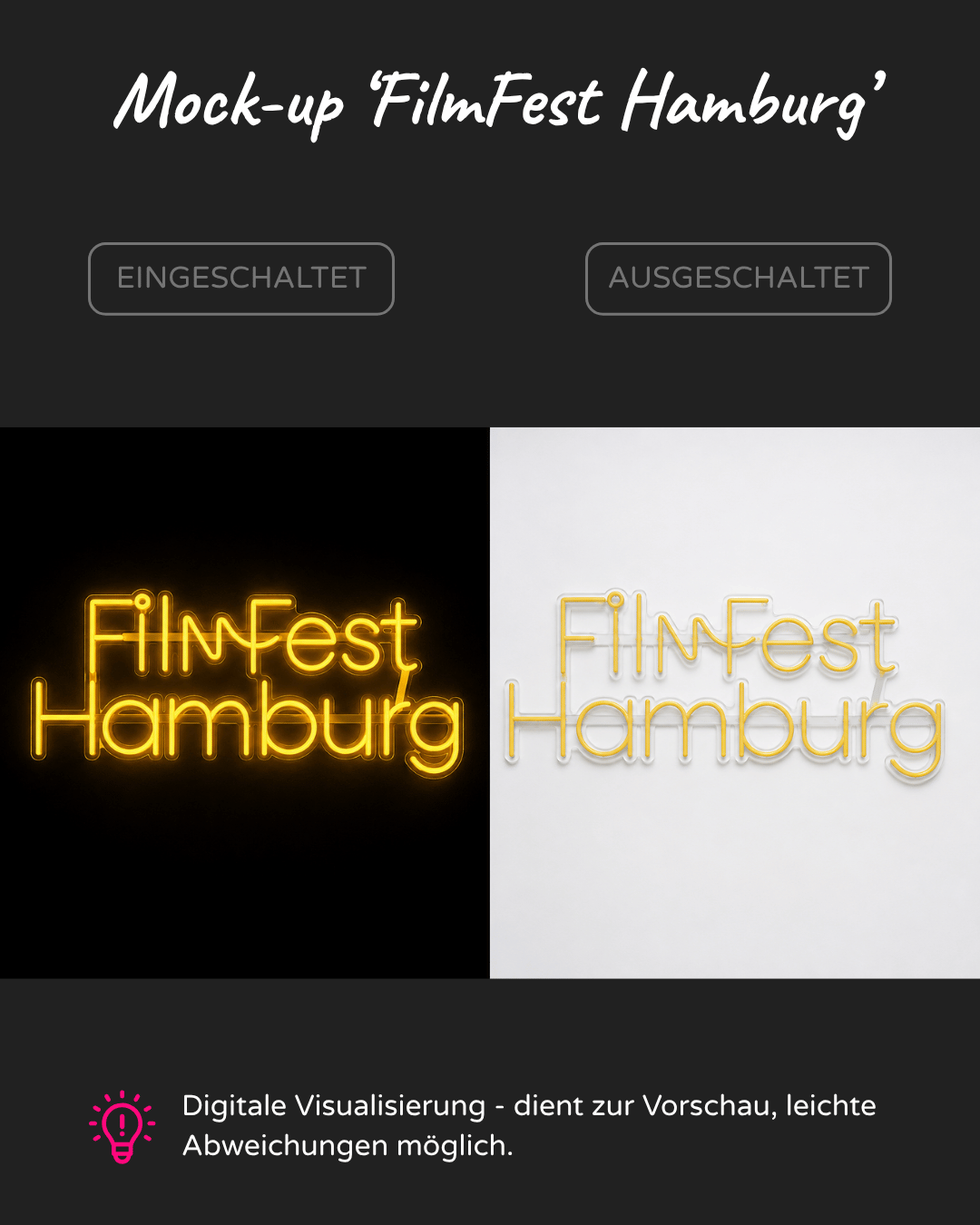 Individuelles LED-Neonschild 'FilmFest Hamburg'