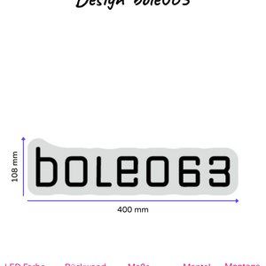Individuelles LED-Neonschild 'bole063'