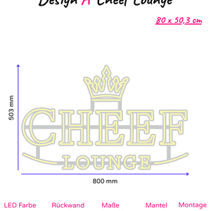 Individuelles LED-Neonschild 'Cheef Lounge'