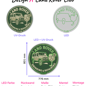 Individuelles LED-Neonschild 'Land Rover Club'