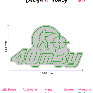 Individuelles LED-Neonschild '40n3y'