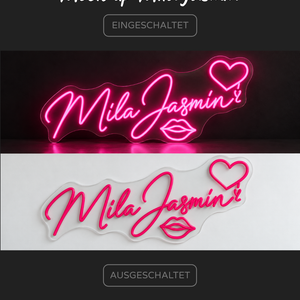 Individuelles LED-Neonschild 'Mila Jasmin'