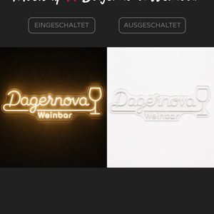 Individuelles LED-Neonschild 'Dagernova Weinbar'
