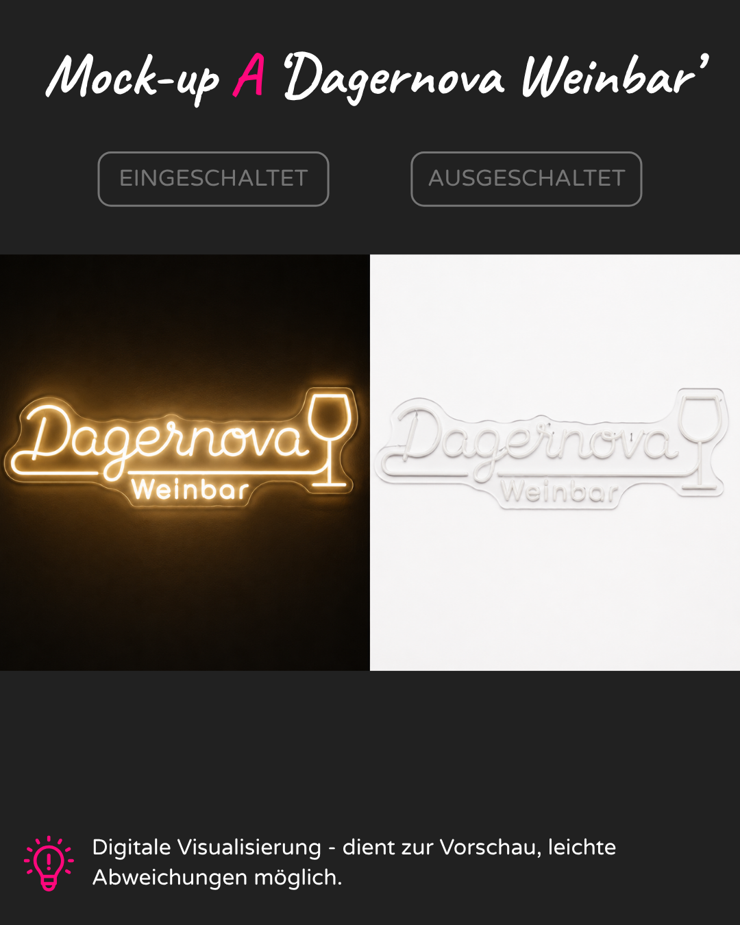 Individuelles LED-Neonschild 'Dagernova Weinbar'