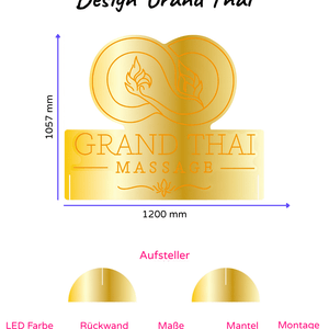 Individuelles LED-Neonschild 'Grand Thai Massage'