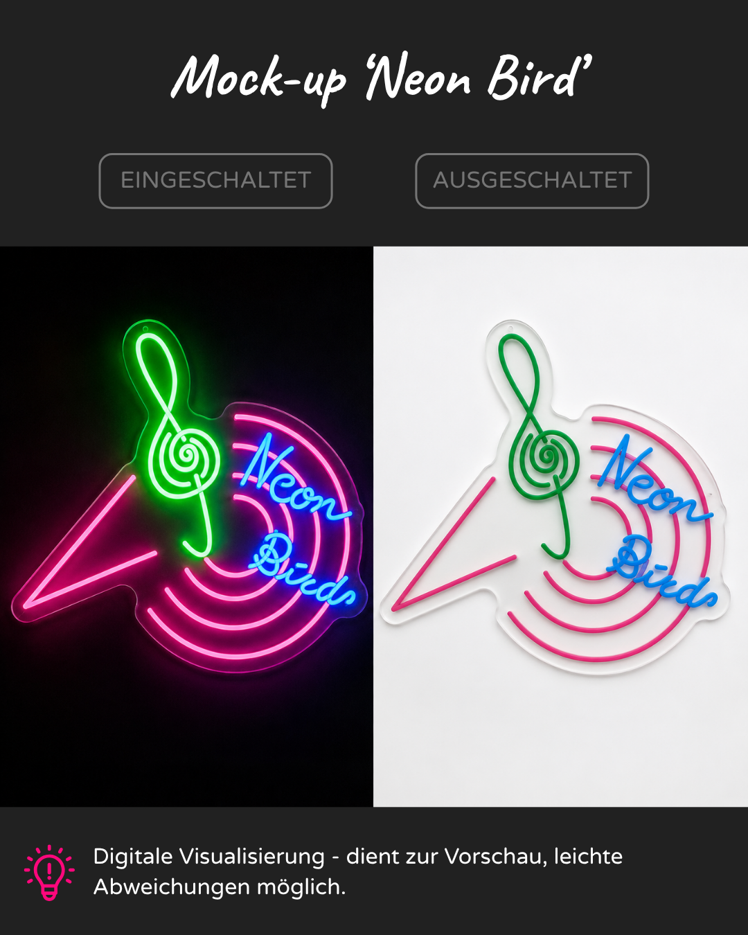 Individuelles LED-Neonschild 'Neon Bird'