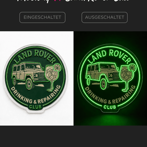Individuelles LED-Neonschild 'Land Rover Club'
