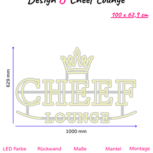 Individuelles LED-Neonschild 'Cheef Lounge'