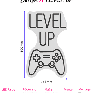 Individuelles LED-Neonschild 'LEVEL UP'