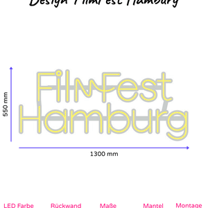 Individuelles LED-Neonschild 'FilmFest Hamburg'