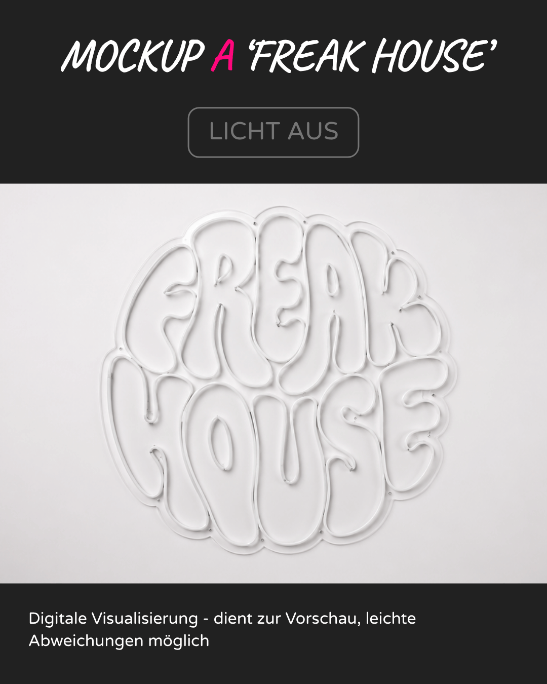 Individuelles LED-Neonschild ‘FREAK HOUSE'
