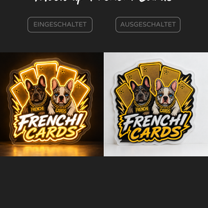 Individuelles LED-Neonschild 'Frenchi Cards'
