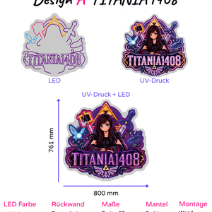 Individuelles LED-Neonschild 'TITANIA1408'
