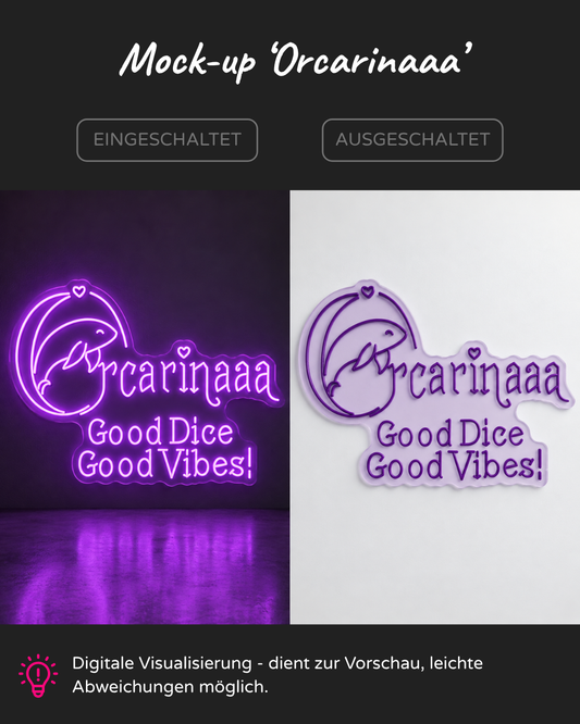 Individuelles LED-Neonschild 'Orcarinaaa'