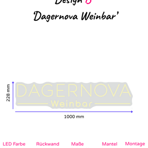 Individuelles LED-Neonschild 'Dagernova Weinbar'