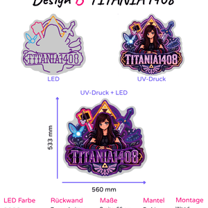 Individuelles LED-Neonschild 'TITANIA1408'