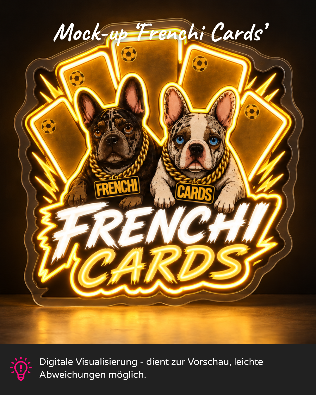 Individuelles LED-Neonschild 'Frenchi Cards'
