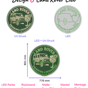 Individuelles LED-Neonschild 'Land Rover Club'