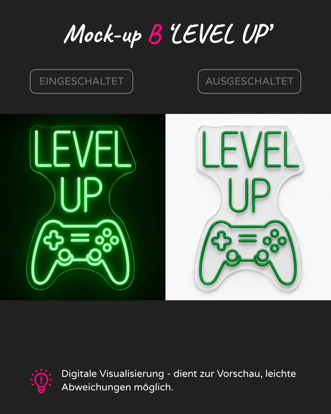 Individuelles LED-Neonschild 'LEVEL UP'