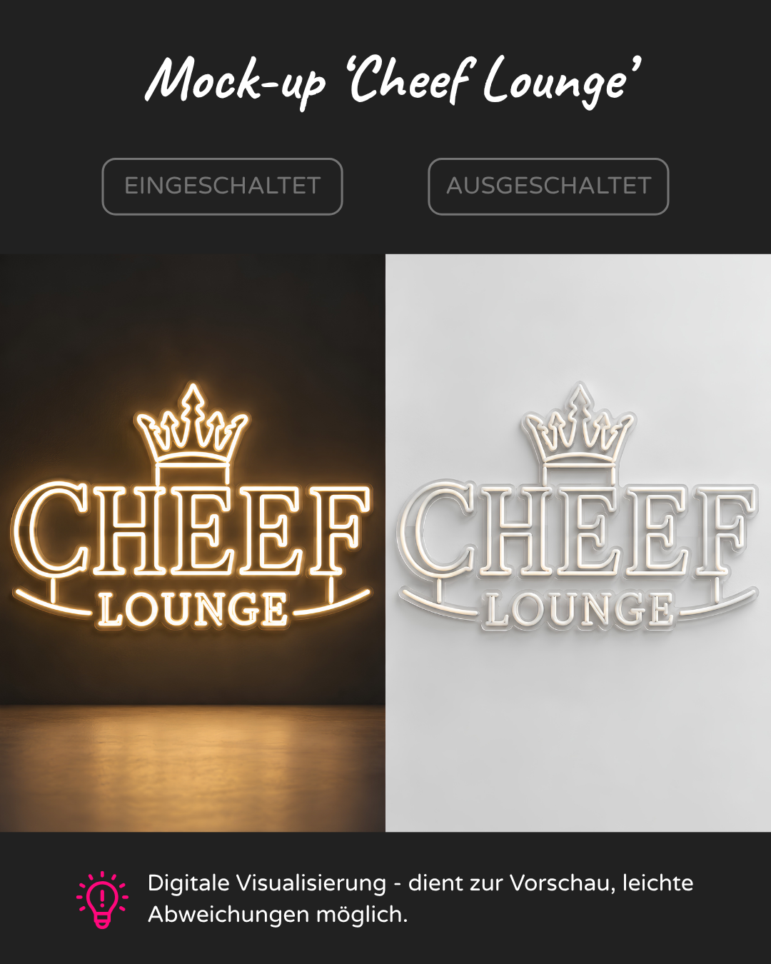 Individuelles LED-Neonschild 'Cheef Lounge'