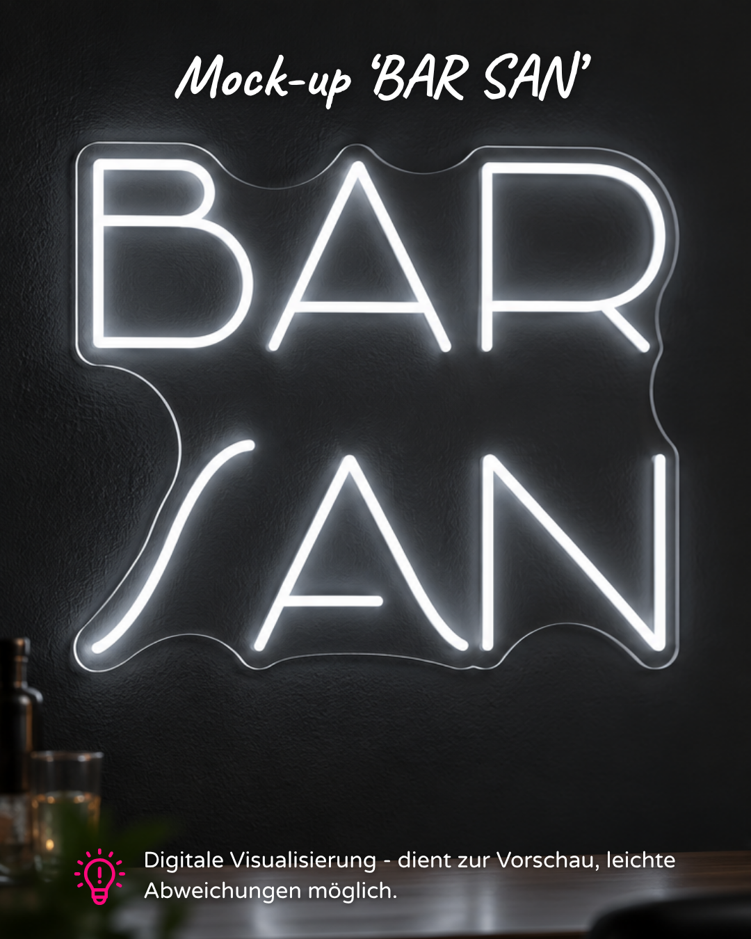 Individuelles LED-Neonschild 'BAR SAN'