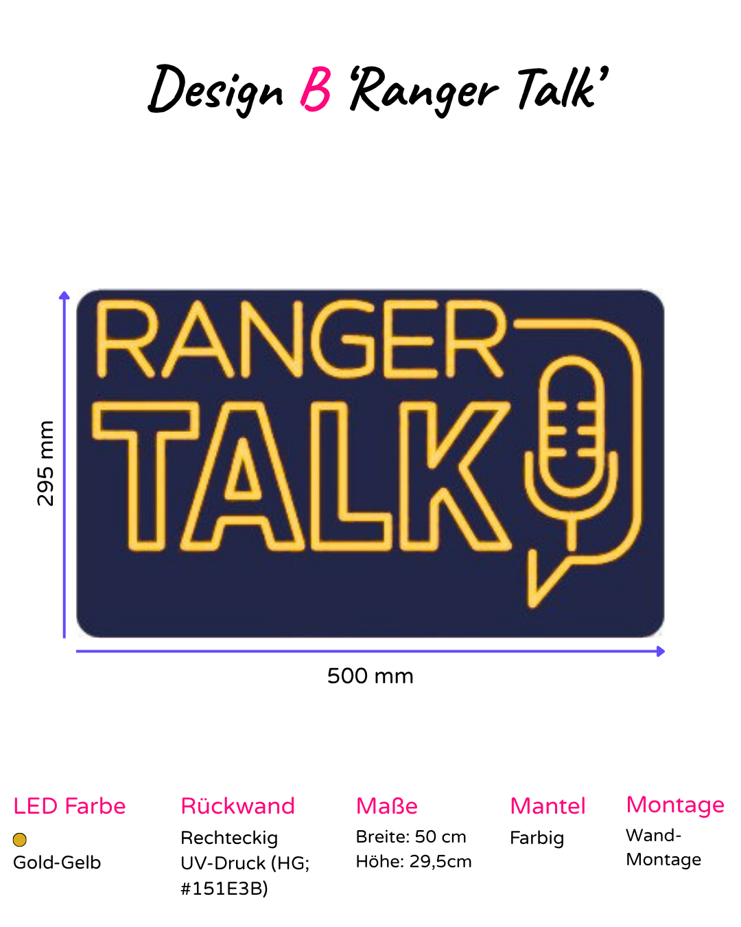 Individuelles LED-Neonschild 'Ranger Talk'