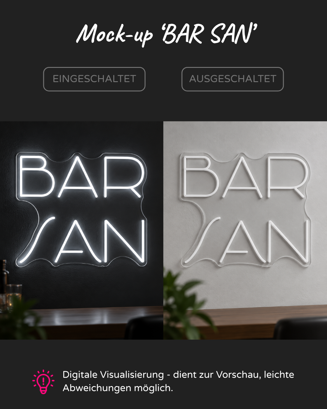 Individuelles LED-Neonschild 'BAR SAN'