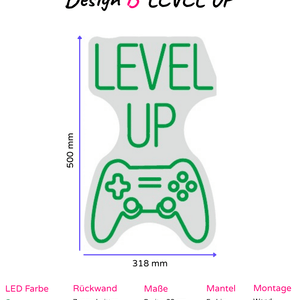 Individuelles LED-Neonschild 'LEVEL UP'