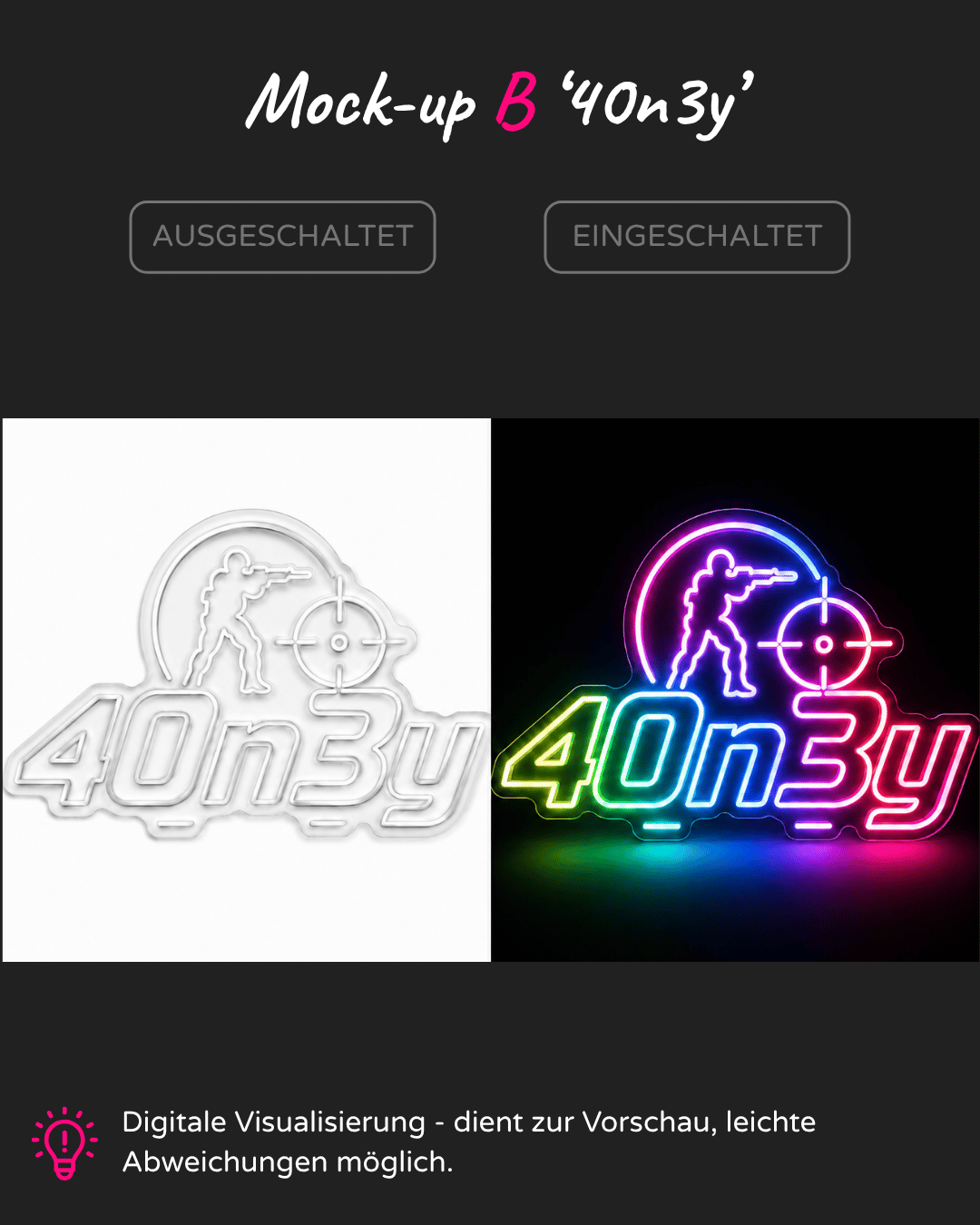 Individuelles LED-Neonschild '40n3y'