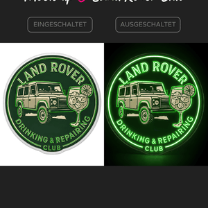 Individuelles LED-Neonschild 'Land Rover Club'