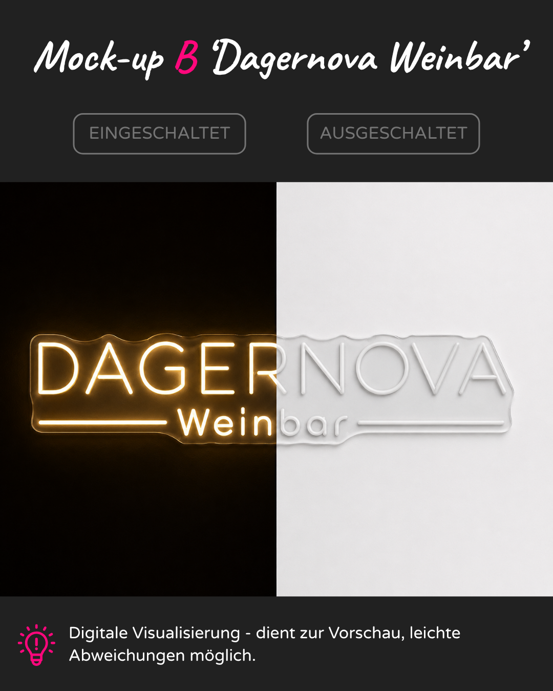 Individuelles LED-Neonschild 'Dagernova Weinbar'