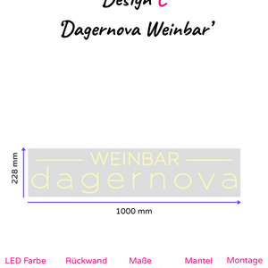 Individuelles LED-Neonschild 'Dagernova Weinbar'