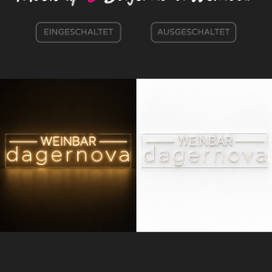 Individuelles LED-Neonschild 'Dagernova Weinbar'