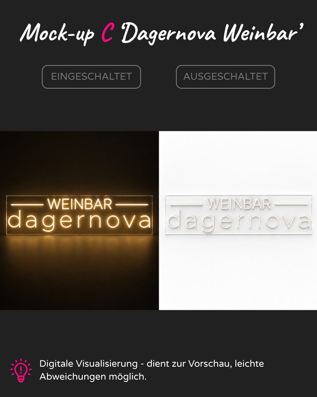 Individuelles LED-Neonschild 'Dagernova Weinbar'