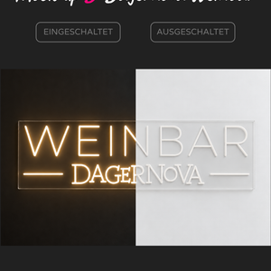 Individuelles LED-Neonschild 'Dagernova Weinbar'