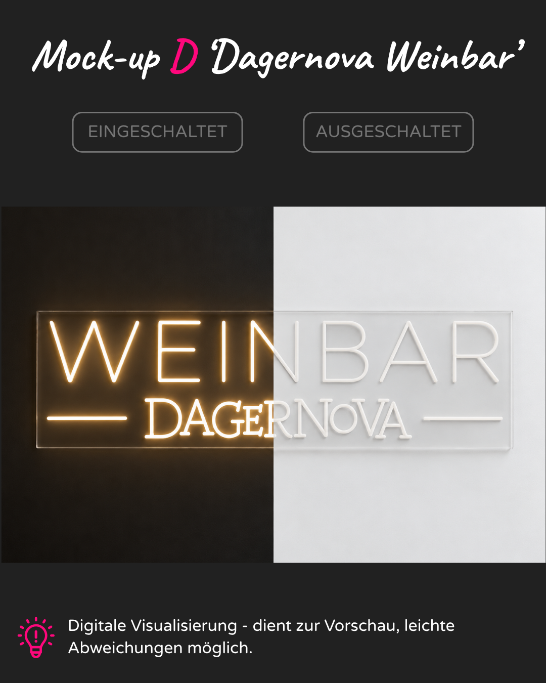 Individuelles LED-Neonschild 'Dagernova Weinbar'