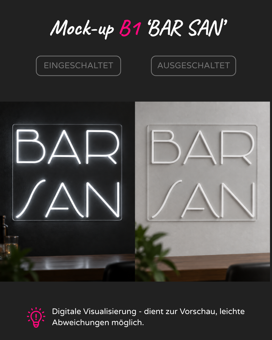 Individuelles LED-Neonschild 'BAR SAN'