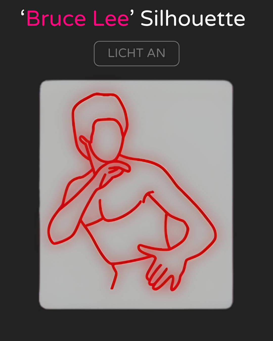 Individuelles LED-Neonschild BRUCE LEE Silhouette 