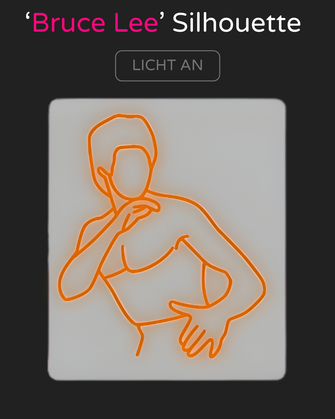 Individuelles LED-Neonschild BRUCE LEE Silhouette 