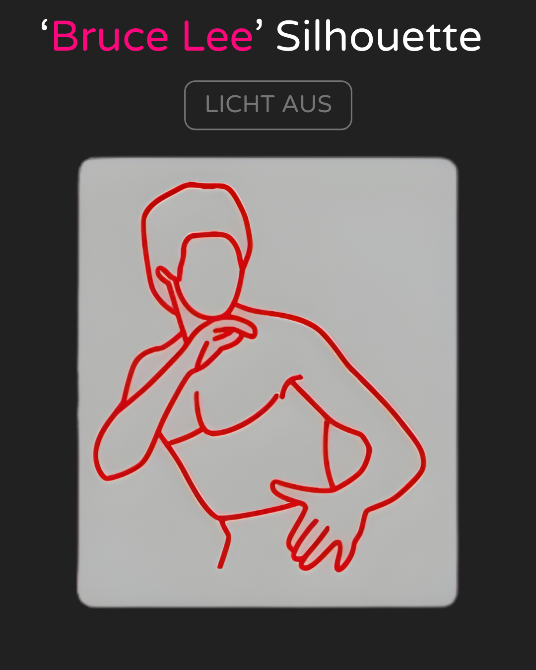 Individuelles LED-Neonschild BRUCE LEE Silhouette 