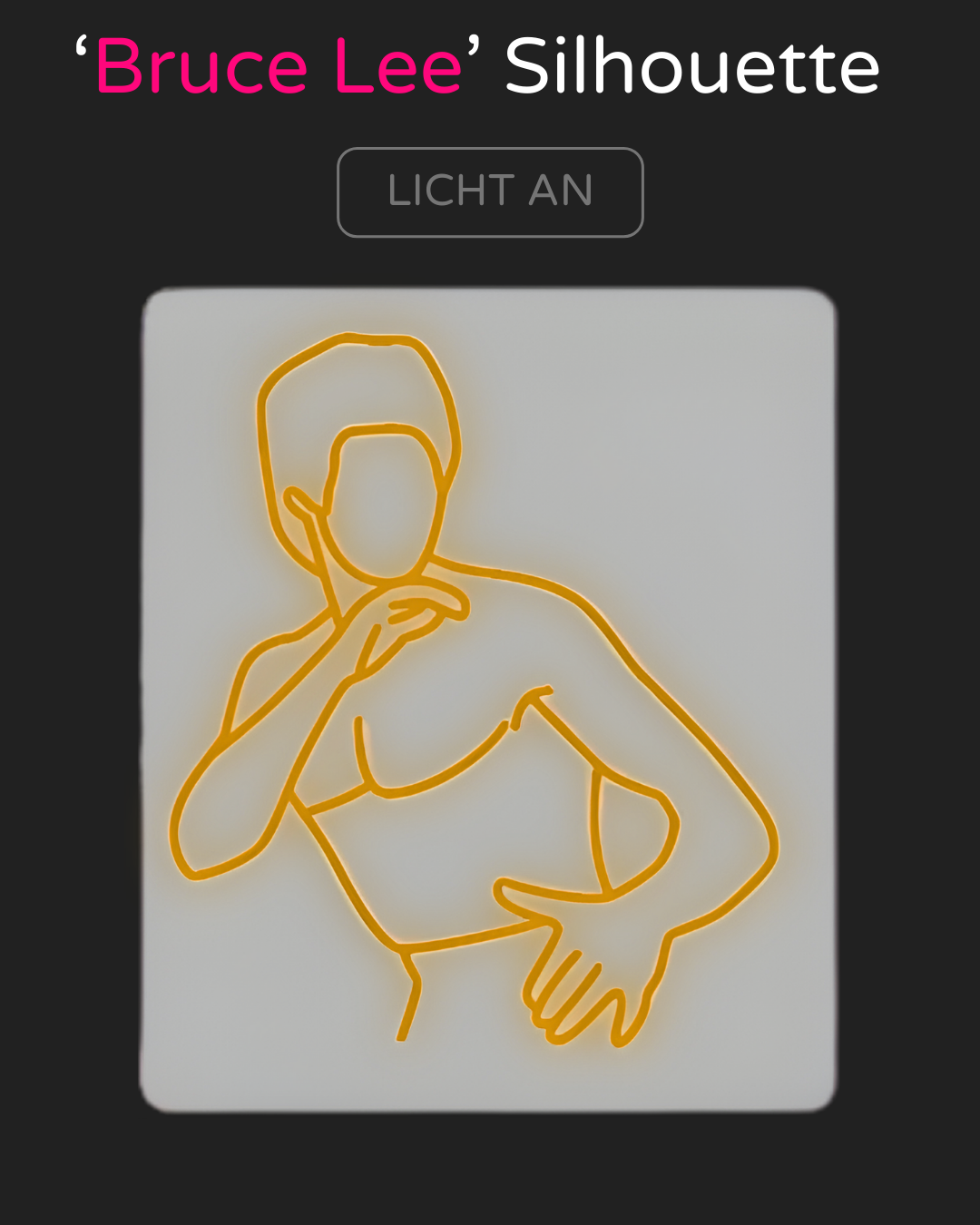 Individuelles LED-Neonschild BRUCE LEE Silhouette 